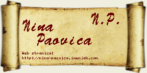 Nina Paovica vizit kartica